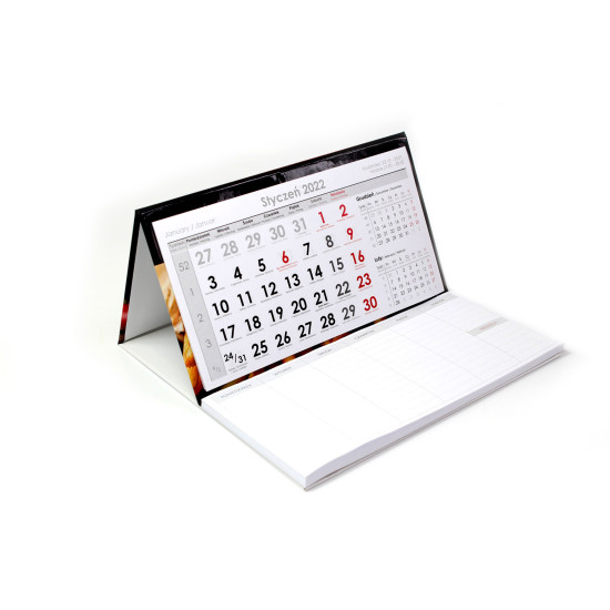 Kalendarz Biurkowy Piramidka PREMIUM z notesem lub terminarzem i znacznikami