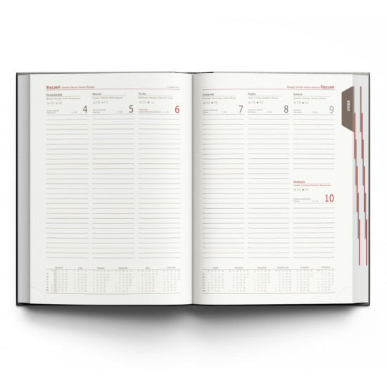 Kalendarz książkowy z indywidualną okładką CMYK