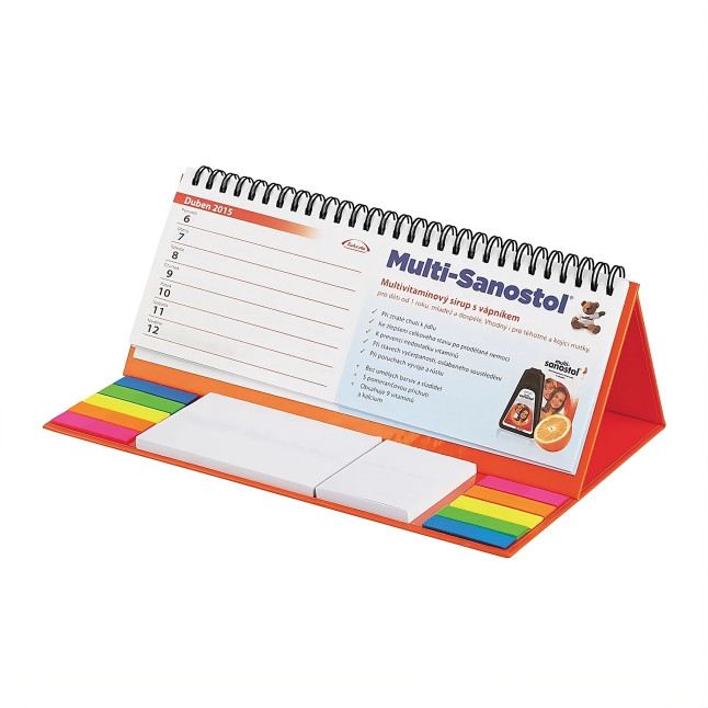 Kalendarz Biurkowy Piramidka na spirali z notesami samoprzylepnymi i indeksami CPO-709