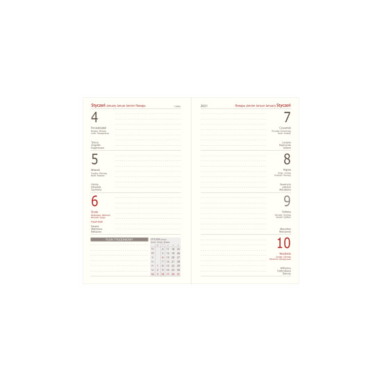Kalendarz książkowy A6 tygodniowy Vivella Beżowy