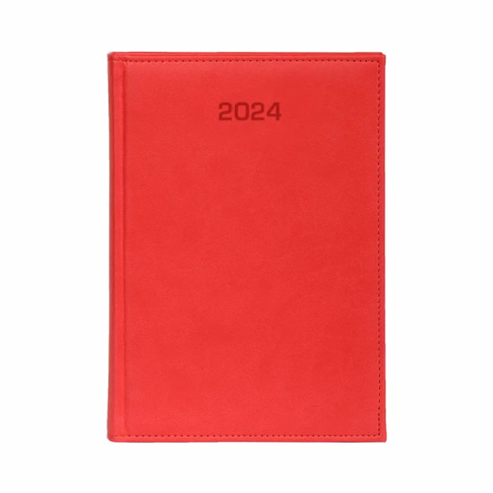 Kalendarz książkowy B5 dzienny Vivella Czerwony