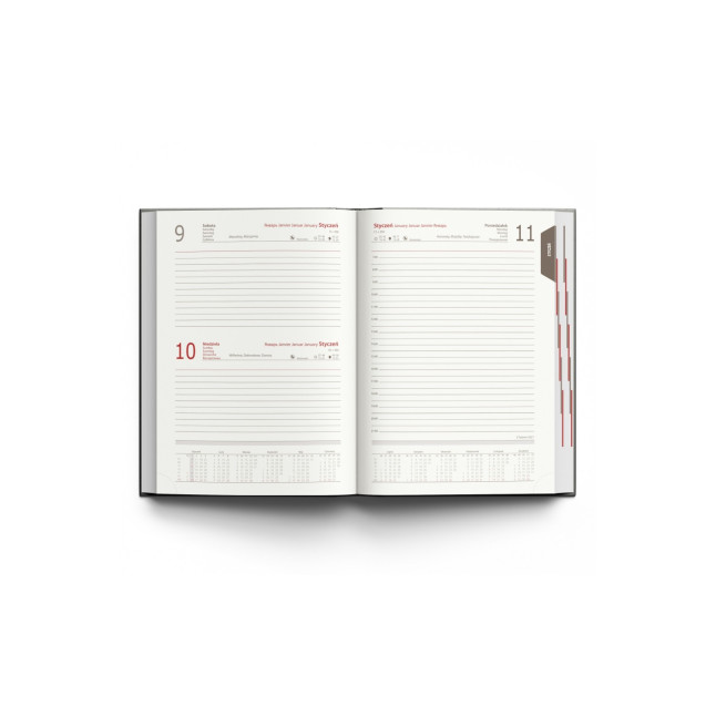 Kalendarz książkowy B6 dzienny Vivella Jasna Zieleń