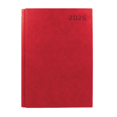 Kalendarz książkowy A4 dzienny 416 stron Manhatan Czerwony