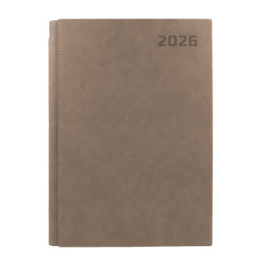 Kalendarz książkowy A4 dzienny 416 stron Manhatan Kawowy