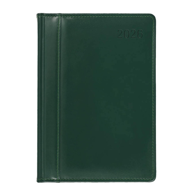 Kalendarz książkowy A4 dzienny Skóra Zielony