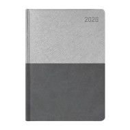 Kalendarz książkowy A4 tygodniowo-notesowy Luna Srebrny + Grafitowy Kalendarz książkowy A4 tygodniowo-notesowy Luna Srebrny + Grafitowy