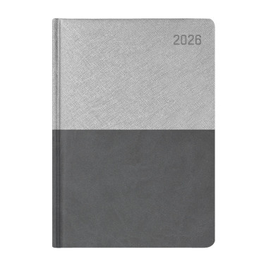 Kalendarz książkowy A4 tygodniowo-notesowy Luna Srebrny + Grafitowy Kalendarz książkowy A4 tygodniowo-notesowy Luna Srebrny + Grafitowy