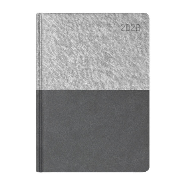 Kalendarz książkowy A4 tygodniowo-notesowy Luna Szary + Zielony