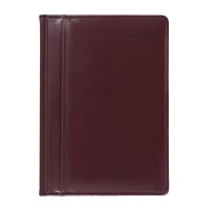 Kalendarz książkowy A4 tygodniowy Prestige Skóra naturalna Bordowy