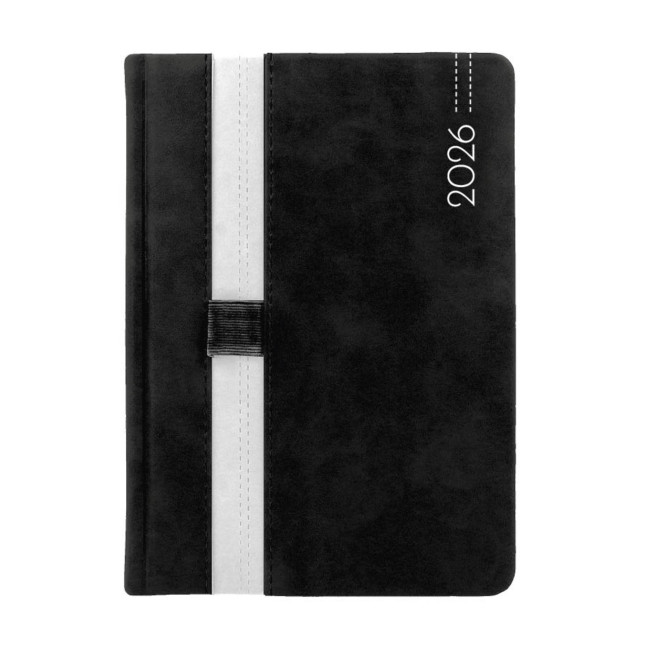 Kalendarz książkowy A5 dzienny Loopen Czerwony + Czarny