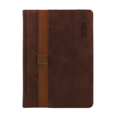 Kalendarz książkowy A5 dzienny Loopen Brązowy Kalendarz książkowy A5 dzienny Loopen Brązowy