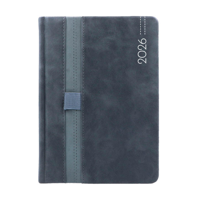 Kalendarz książkowy A5 dzienny Loopen Grafitowy + Szary