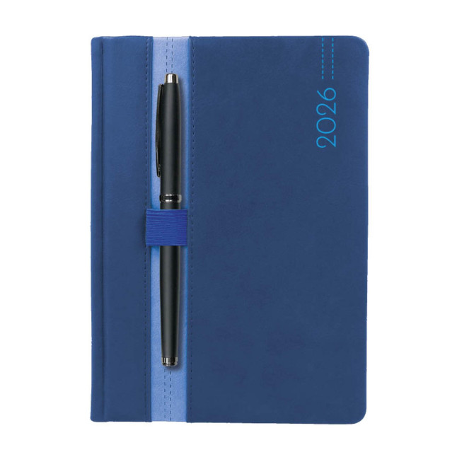 Kalendarz książkowy A5 dzienny Loopen Granatowy + Niebieski