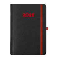 Kalendarz książkowy A5 dzienny Magic Laser z gumką Czarny + Czerwony Kalendarz książkowy A5 dzienny Magic Laser z gumką Czarny + Czerwony