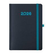 Kalendarz książkowy A5 dzienny Magic Laser z gumką Granatowy + Niebieski Kalendarz książkowy A5 dzienny Magic Laser z gumką Granatowy + Niebieski