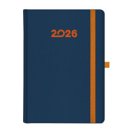 Kalendarz książkowy A5 dzienny Magic Laser z gumką Pomarańczowy + Granatowy Kalendarz książkowy A5 dzienny Magic Laser z gumką Pomarańczowy + Granatowy