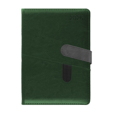 Kalendarz książkowy A5 dzienny Magneto z zamknięciem magnetycznym Seria MAG2 Zielony Kalendarz książkowy A5 dzienny Magneto z zamknięciem magnetycznym Seria MAG2 Zielony