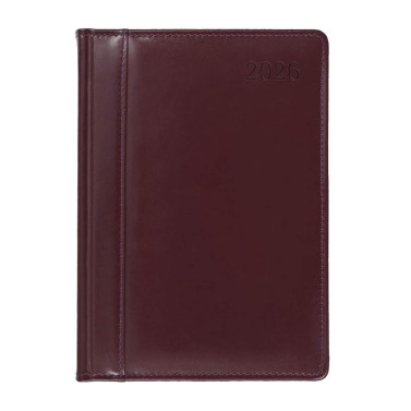 Kalendarz książkowy A5 dzienny Prestige Skóra naturalna Bordowy Kalendarz książkowy A5 dzienny Prestige Skóra naturalna Bordowy