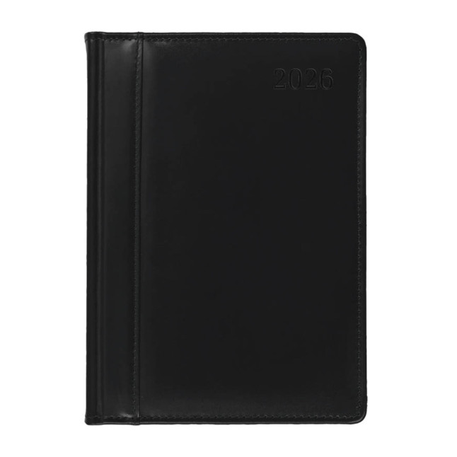 Kalendarz książkowy A5 dzienny Skóra Czarny