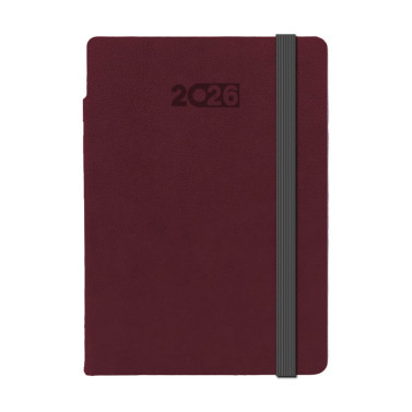 Kalendarz książkowy A5 tygodniowo-notesowy Flexi Bordowy Kalendarz książkowy A5 tygodniowo-notesowy Flexi Bordowy