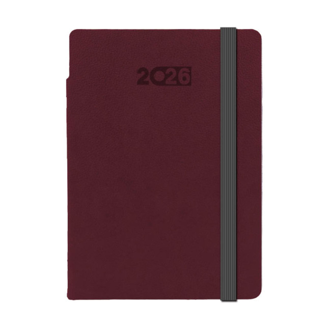 Kalendarz książkowy A5 tygodniowo-notesowy Flexi Bordowy