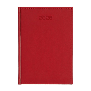 Kalendarz książkowy A4 dzienny Velour Czerwony