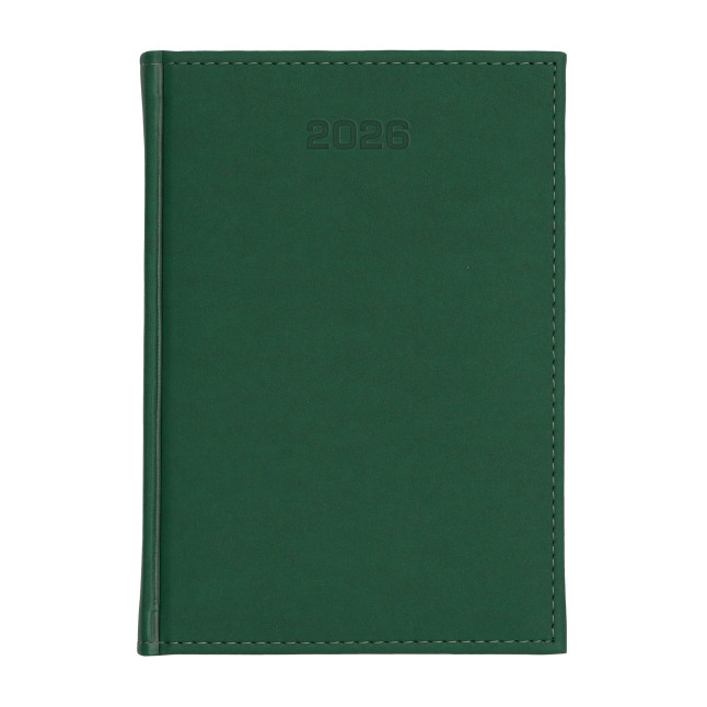 Kalendarz książkowy A4 dzienny Velour Zielony