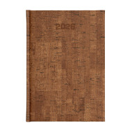 Kalendarz książkowy A5 dzienny Cork ECO Economic Ciemnobrązowy