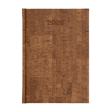 Kalendarz książkowy A5 dzienny Cork ECO Economic Ciemnobrązowy