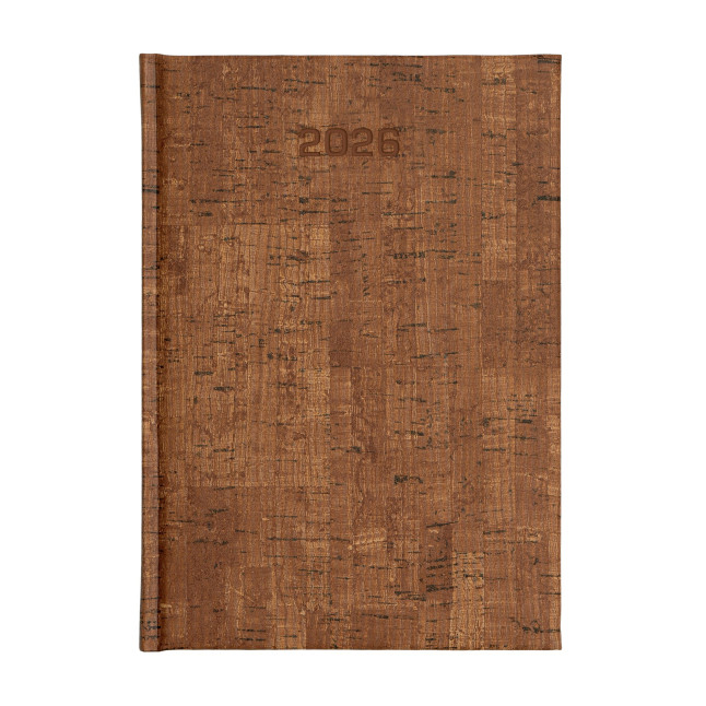 Kalendarz książkowy A5 dzienny Cork ECO Economic Ciemny Brąz