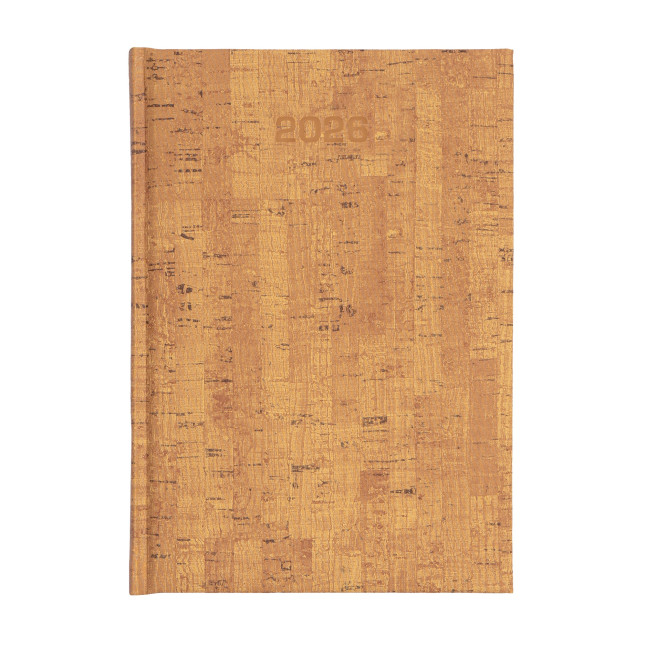 Kalendarz książkowy A5 dzienny Cork ECO Economic Jasny Brąz