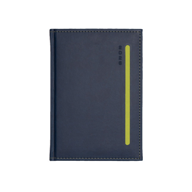 Kalendarz książkowy A5 dzienny LINIA PIONOWA Granat + Oliwka