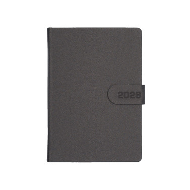 Kalendarz książkowy A5 dzienny MAGNES Grafit z zapięciem magnetycznym