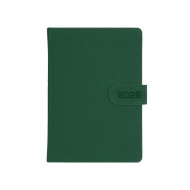 Kalendarz książkowy A5 dzienny MAGNES Zielony z zapięciem magnetycznym