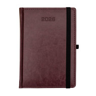 Kalendarz książkowy A5 dzienny Nebraska z gumką Bordowy