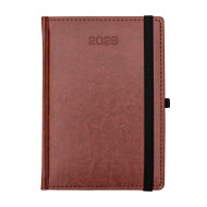 Kalendarz książkowy A5 dzienny Nebraska z gumką Brązowy