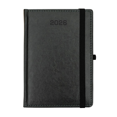 Kalendarz książkowy A5 dzienny Nebraska z gumką Ciemnozielony