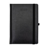 Kalendarz książkowy A5 dzienny Nebraska z gumką Czarny