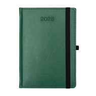 Kalendarz książkowy A5 dzienny Nebraska z gumką Zielony