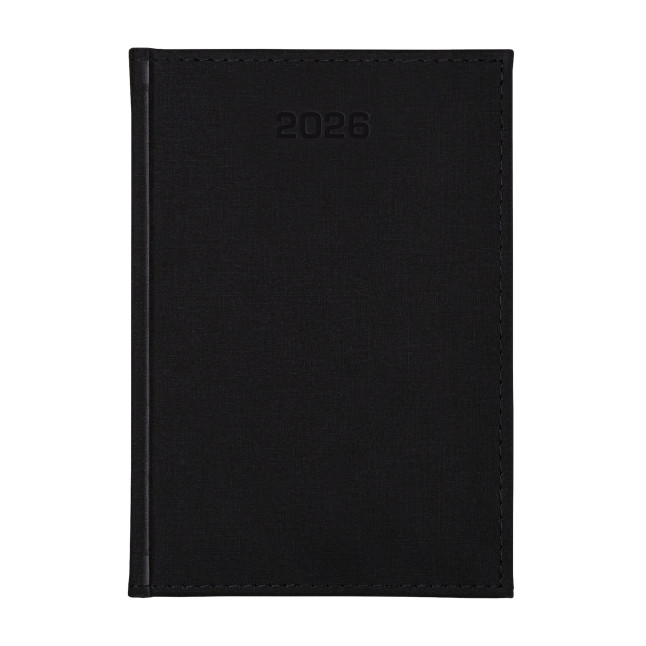 Kalendarz książkowy A5 dzienny Popeline Czarny