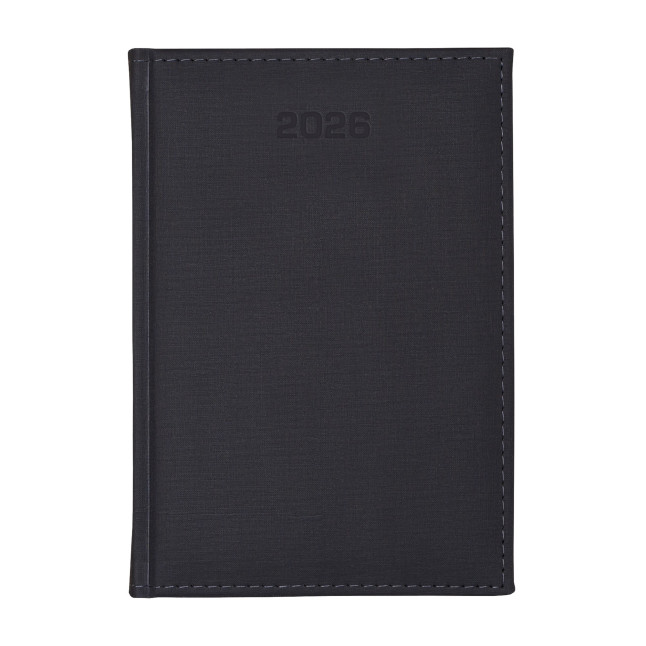 Kalendarz książkowy A5 dzienny Popeline Grafitowy