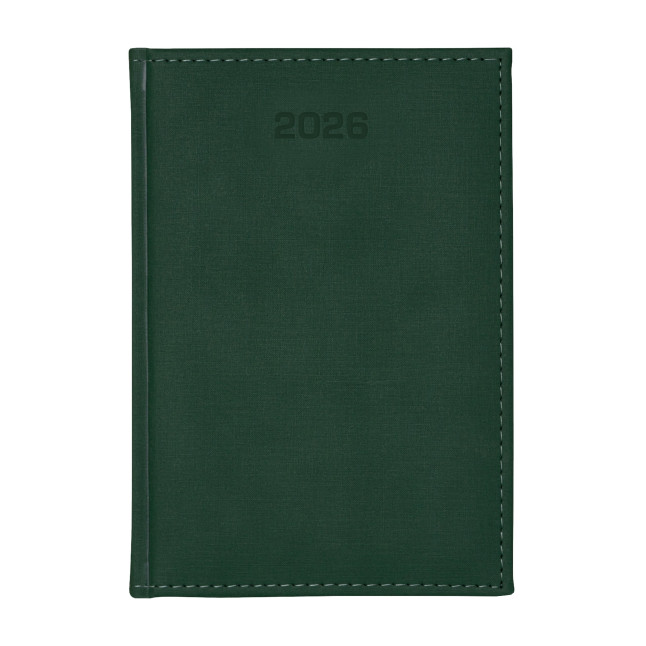 Kalendarz książkowy A5 dzienny Popeline Zielony