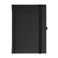 Kalendarz książkowy A5 dzienny Porcellana z gumką Grafitowy