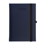 Kalendarz książkowy A5 dzienny Porcellana z gumką Granatowy