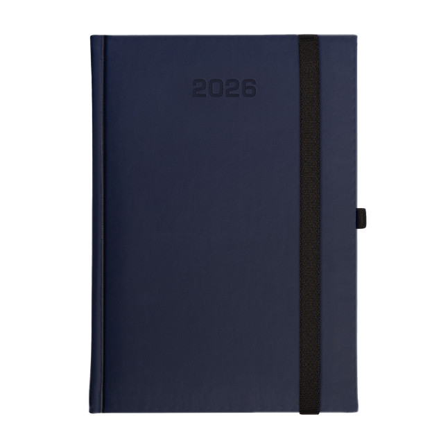 Kalendarz książkowy A5 dzienny Porcellana z gumką Granat