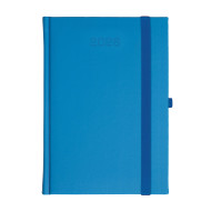 Kalendarz książkowy A5 dzienny Porcellana z gumką Jasnoniebieski