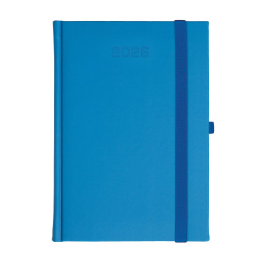 Kalendarz książkowy A5 dzienny Porcellana z gumką Jasnoniebieski