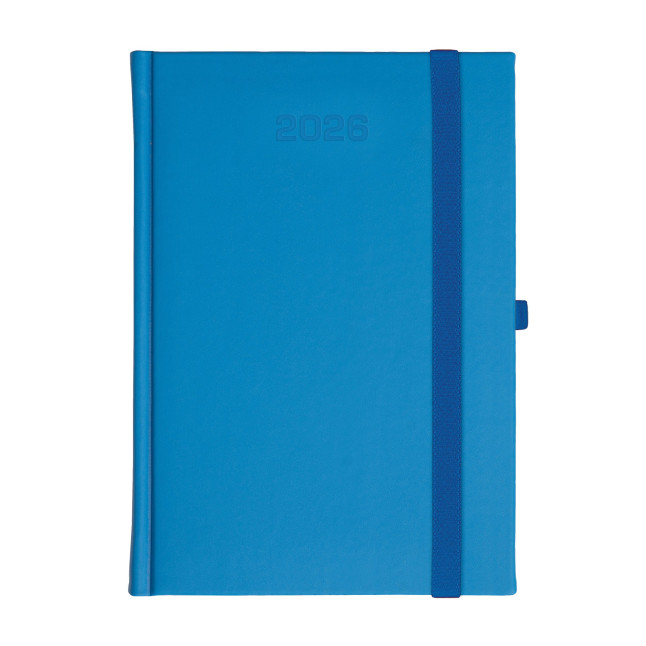 Kalendarz książkowy A5 dzienny Porcellana z gumką Jasny Niebieski