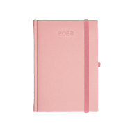 Kalendarz książkowy A5 dzienny Porcellana z gumką Jasnoróżowy