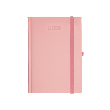 Kalendarz książkowy A5 dzienny Porcellana z gumką Jasnoróżowy